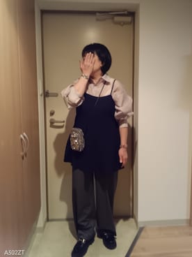 「アイテム（ローファー）」を使った、mochaさん（レディース・155cm）の秋コーディネート