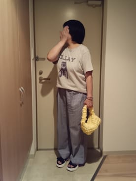 「アイテム（サンダル）」を使った、mochaさん（レディース・155cm）の夏コーディネート