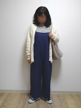 「La-gemme（ラジェム）のアイテム（サロペット/オーバーオール）」を使った、mochaさん（レディース・155cm）の春コーディネート