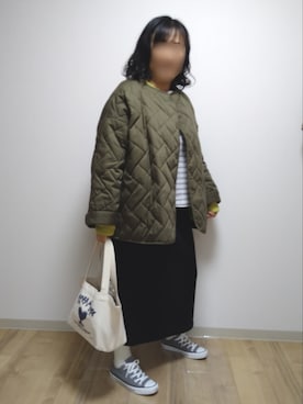 「HOLLYWOOD RANCH MARKET（ハリウッドランチマーケット）のアイテム（トートバッグ）」を使った、mochaさん（レディース・155cm）の冬コーディネート