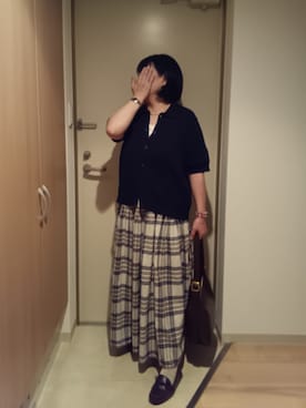 「アイテム（イヤリング）」を使った、mochaさん（レディース・155cm）の秋コーディネート