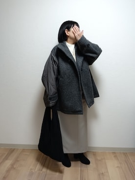 「アイテム（ステンカラーコート）」を使った、mochaさん（レディース・155cm）の秋コーディネート