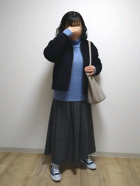 「studio CLIP（スタディオクリップ）のアイテム（ブルゾン）」を使った、mochaさん（レディース・155cm）の冬コーディネート