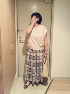 「アイテム（トートバッグ）」を使った、mochaさん（レディース・155cm）の夏コーディネート