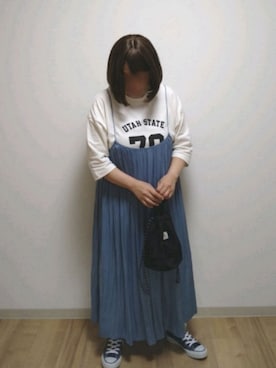 「Simplicite（サンプリシテ）のアイテム（ワンピース/ドレス）」を使った、mochaさん（レディース・155cm）の秋コーディネート