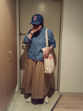 「アイテム（イヤーカフ）」を使った、mochaさん（レディース・155cm）の秋コーディネート