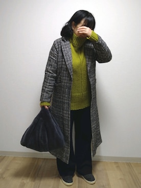 「ジャージーパンツ」｜「アイテム（その他アウター）」を使った、mochaさん（レディース・155cm）の冬コーディネート