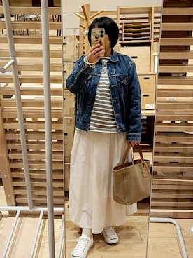 「アイテム（イヤーカフ）」を使った、mochaさん（レディース・155cm）の春コーディネート