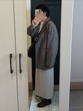 「GU（ジーユー）のアイテム（ジャケット/アウター）」を使った、mochaさん（レディース・155cm）の春コーディネート