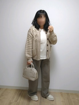 「ジャージーパンツ」｜「アイテム（ブーツ）」を使った、mochaさん（レディース・155cm）の秋コーディネート
