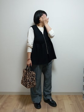 「アイテム（その他アウター）」を使った、mochaさん（レディース・155cm）の秋コーディネート