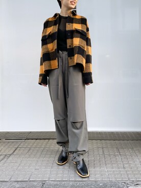 「MM6 Maison Margiela（ｴﾑｴﾑｼｯｸｽ ﾒｿﾞﾝ ﾏﾙｼﾞｪﾗ）のアイテム（ジャケット/アウター）」を使った、T.yukikoさん（レディース・156cm）の秋コーディネート