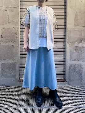「B'2nd（ビーセカンド）のアイテム（ブーツ）」を使った、T.yukikoさん（レディース・156cm）の春コーディネート