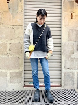 「B'2nd（ビーセカンド）のアイテム」を使った、T.yukikoさん（レディース・156cm）の冬コーディネート