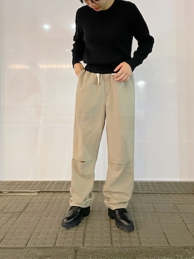 「MM6 Maison Margiela（ｴﾑｴﾑｼｯｸｽ ﾒｿﾞﾝ ﾏﾙｼﾞｪﾗ）のアイテム（ニット/セーター）」を使った、T.yukikoさん（レディース・156cm）の秋コーディネート