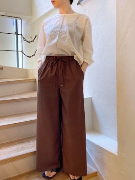 「DONEEYU（ドニーユ）のアイテム」を使った、T.yukikoさん（レディース・156cm）の夏コーディネート