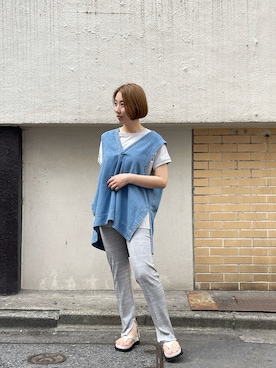 「NAKAGAMI（ナカガミ）のアイテム」を使った、T.yukikoさん（レディース・156cm）の夏コーディネート