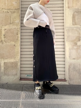 「EARIH（アーリ）のアイテム（スカート）」を使った、T.yukikoさん（レディース・156cm）の秋コーディネート