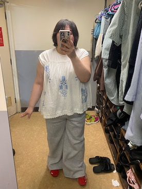 「アイテム（スウェットパンツ）」を使った、えなじーさん（レディース・156cm・40代）の秋コーディネート