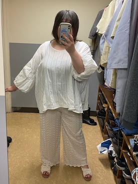 「デブでもオシャレしたい」｜「アイテム（サンダル）」を使った、えなじーさん（レディース・156cm）の夏コーディネート