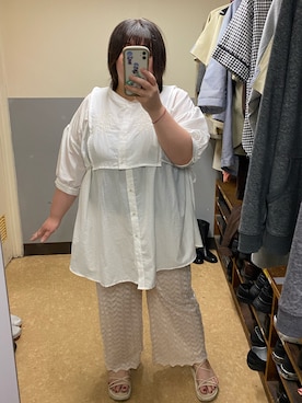「デブでもオシャレしたい」｜「アイテム（サンダル）」を使った、えなじーさん（レディース・156cm）の秋コーディネート