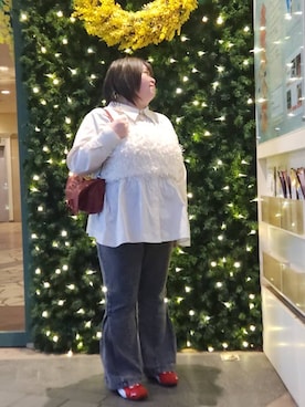 「しまむら（シマムラ）のアイテム（トップス）」を使った、えなじーさん（レディース・156cm）の春コーディネート