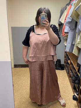 「デブでもオシャレしたい」｜「アイテム（サンダル）」を使った、えなじーさん（レディース・156cm）の夏コーディネート