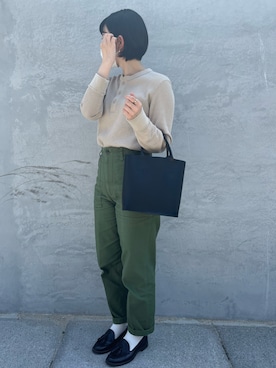 「PAR ICI（パーリッシィ）のアイテム（バッグ）」を使った、のなさん（レディース・154cm）の春コーディネート