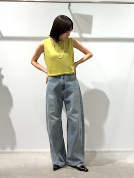 「SENSE OF PLACE by URBAN RESEARCH（センスオブプレイスバイアーバンリサーチ）の【累計販売点数1.5万点突破】カーブデニム/スタイルアップ/オールシーズン/春/ベーシック/定番（デニムパンツ、ブルー系）」を使った、tagurinさん（レディース・163cm）の春コーディネート