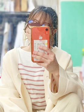 「シンフルコーデ」｜「アイテム（スウェットパンツ）」を使った、むう🍎🍏さん（レディース・157cm）の春コーディネート