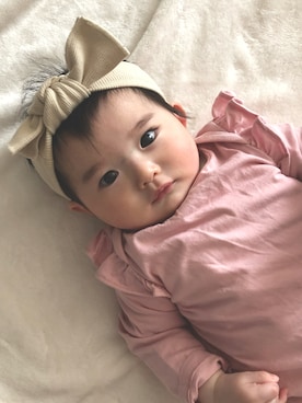 「babyGAP（babyGAP）のアイテム（ロンパース、ピンク系）」を使った、nagiさん（キッズ）の春コーディネート