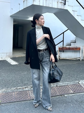 「Whim Gazette（ウィムガゼット）のダブルテーラードジャケット（テーラードジャケット）」を使った、あさのさん（レディース・160cm・30代）の秋コーディネート