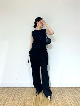「THE PAUSE（ザ ポーズ）の【THE PAUSE】トロコンパクトジレ（ベスト）」を使った、あさのさん（レディース・160cm）の夏コーディネート