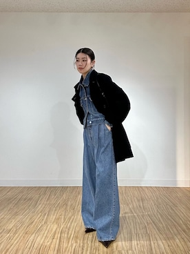 「アイテム（ピーコート）」を使った、あさのさん（レディース・160cm）の冬コーディネート