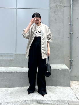 「アイテム（MA-1）」を使った、あさのさん（レディース・160cm・30代）の夏コーディネート