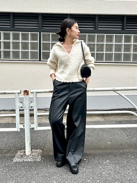 「アイテム（チョーカー）」を使った、あさのさん（レディース・160cm）の秋コーディネート