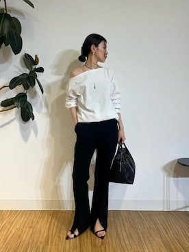 「Whim Gazette（ウィムガゼット）のアイテム」を使った、あさのさん（レディース・160cm）の春コーディネート