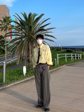 「Adoon plain（アドーンプレーン）のアイテム（パンツ）」を使った、Kanさん（メンズ・167cm・20代）の秋コーディネート