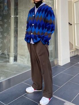 「NIKE（ナイキ）のNIKE ナイキ W CORTEZ ウィメンズ コルテッツ WDN1791 108WHT/V RED（スニーカー、ホワイト系）」を使った、tsukasa さん（メンズ・165cm）の春コーディネート