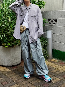 「Dickies（ディッキーズ）の【ヴィンテージ古着】90~00's Dickies/ディッキーズ ギンガムチェック ワークシャツ（シャツ/ブラウス、ホワイト系）」を使った、tsukasa さん（メンズ・165cm）の春コーディネート