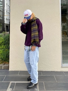 「Eddie Bauer（エディーバウアー）のアイテム（ニット/セーター）」を使った、tsukasa さん（メンズ・165cm）の冬コーディネート