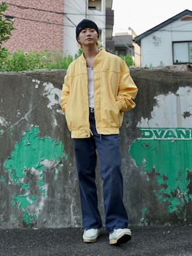 「アイテム（モカシン/デッキシューズ）」を使った、tsukasa さん（メンズ・165cm・20代）の秋コーディネート