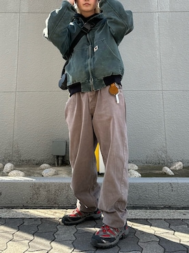 「Carhartt（カーハート）の【ヴィンテージ古着】Carhartt/カーハート ダック アクティブジャケット（ブルゾン、グリーン系）」を使った、tsukasa さん（メンズ・165cm）の春コーディネート