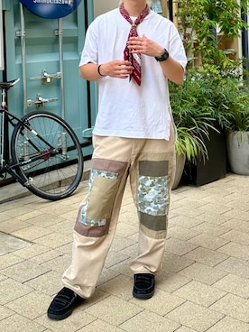 「RRL（ダブル アール エル）のアイテム」を使った、tsukasa さん（メンズ・165cm）の夏コーディネート