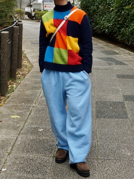 「VINTAGE（ヴィンテージ）のアイテム（ニット/セーター、その他）」を使った、tsukasa さん（メンズ・165cm）の秋コーディネート