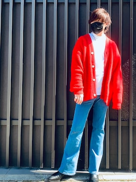 「G.O.C（ジーオーシー）のアイテム（デニムパンツ）」を使った、Maloさん（メンズ・174cm）の春コーディネート