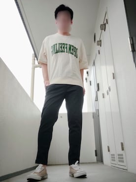「EDWIN（エドウィン）のアイテム（シューズ）」を使った、Leonさん（メンズ・177cm）の夏コーディネート