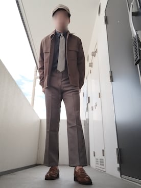 「NANO universe（ナノユニバース）のアイテム（フォーマルスーツ/小物）」を使った、Leonさん（メンズ・177cm）の秋コーディネート