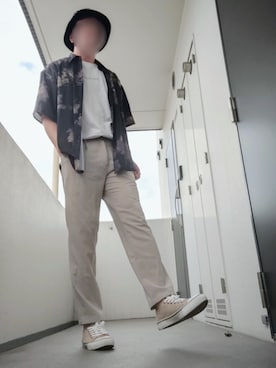 「EDWIN（エドウィン）のアイテム（シューズ）」を使った、Leonさん（メンズ・177cm）の夏コーディネート