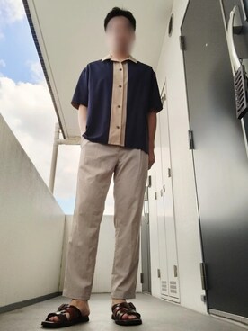 「PLST（プラステ）のアイテム（パンツ）」を使った、Leonさん（メンズ・177cm）の秋コーディネート
